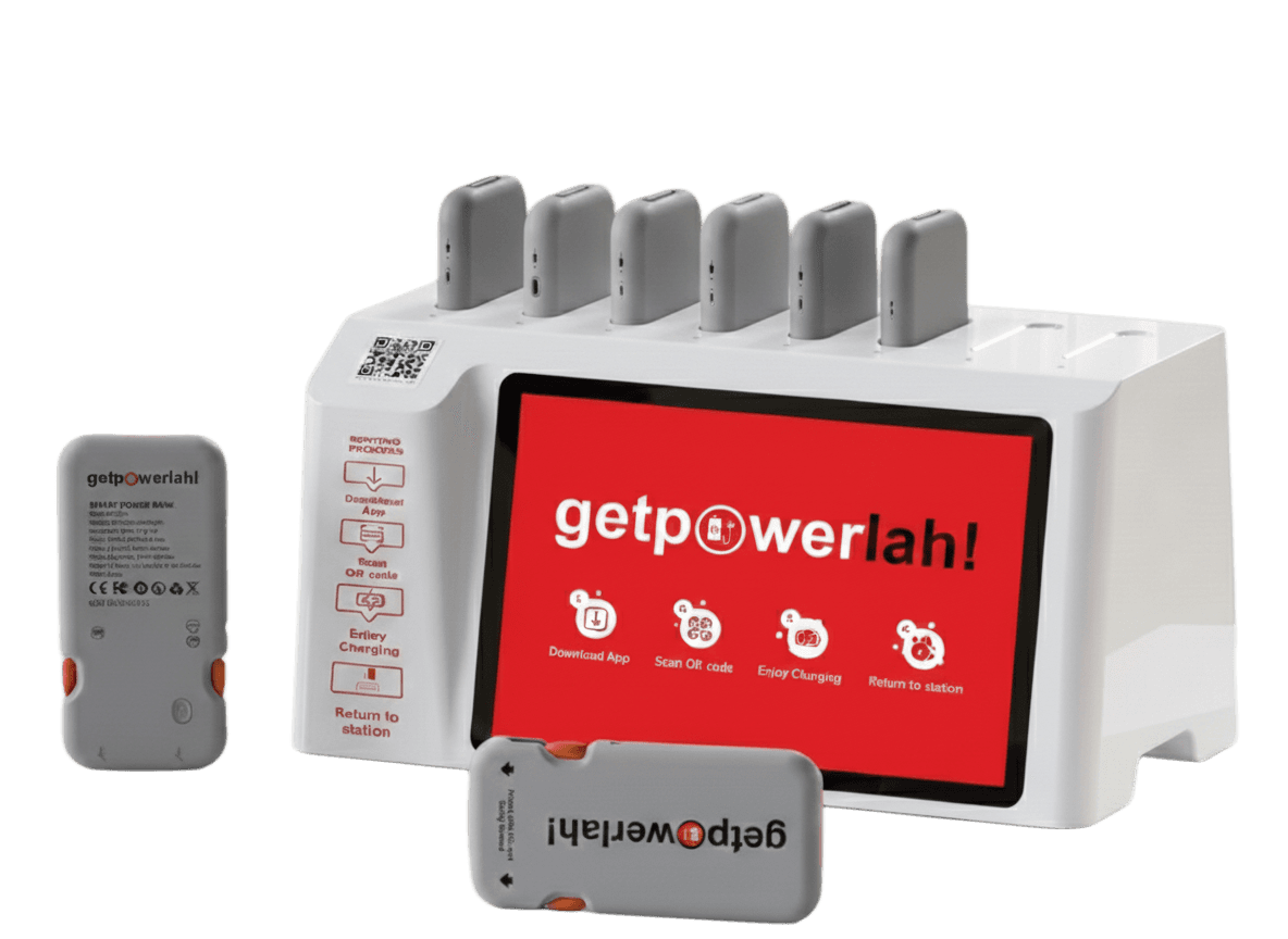 getpowerlah charging station with power banks